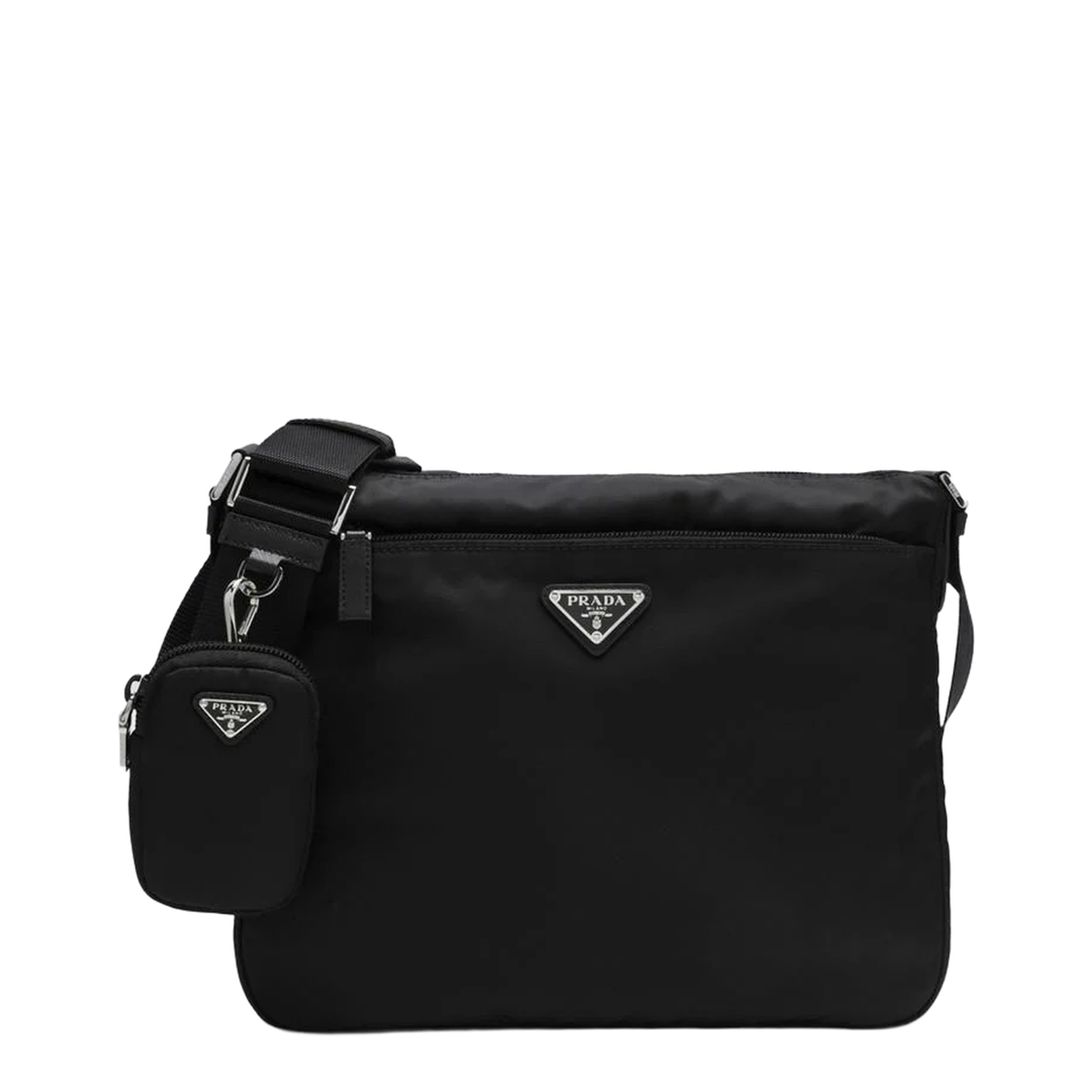 Black Re-Nylon Shoulder Bag