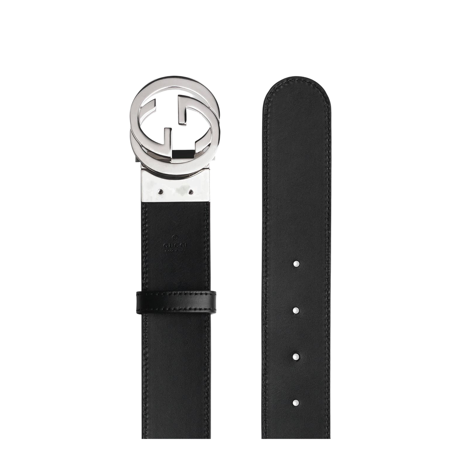 GG Supreme Black Leather Reversible Belt