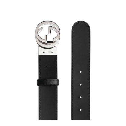 GG Supreme Black Leather Reversible Belt