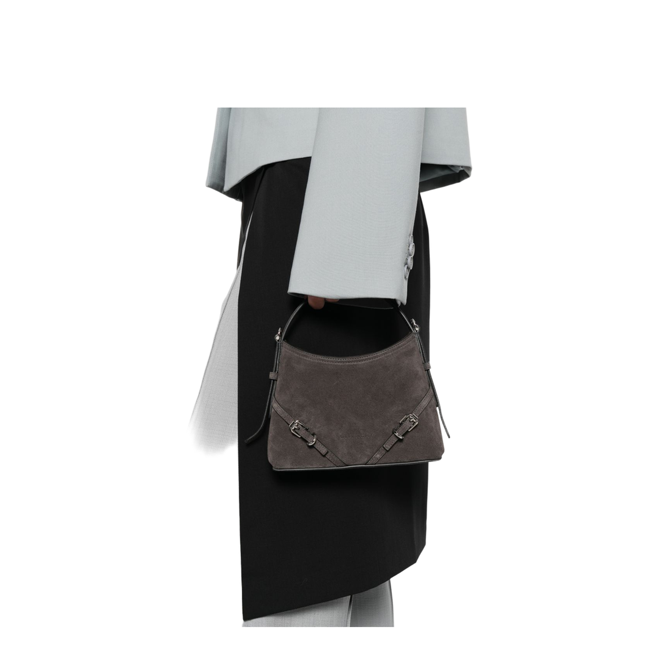 Voyou Nano Suede Bag - Dark Grey