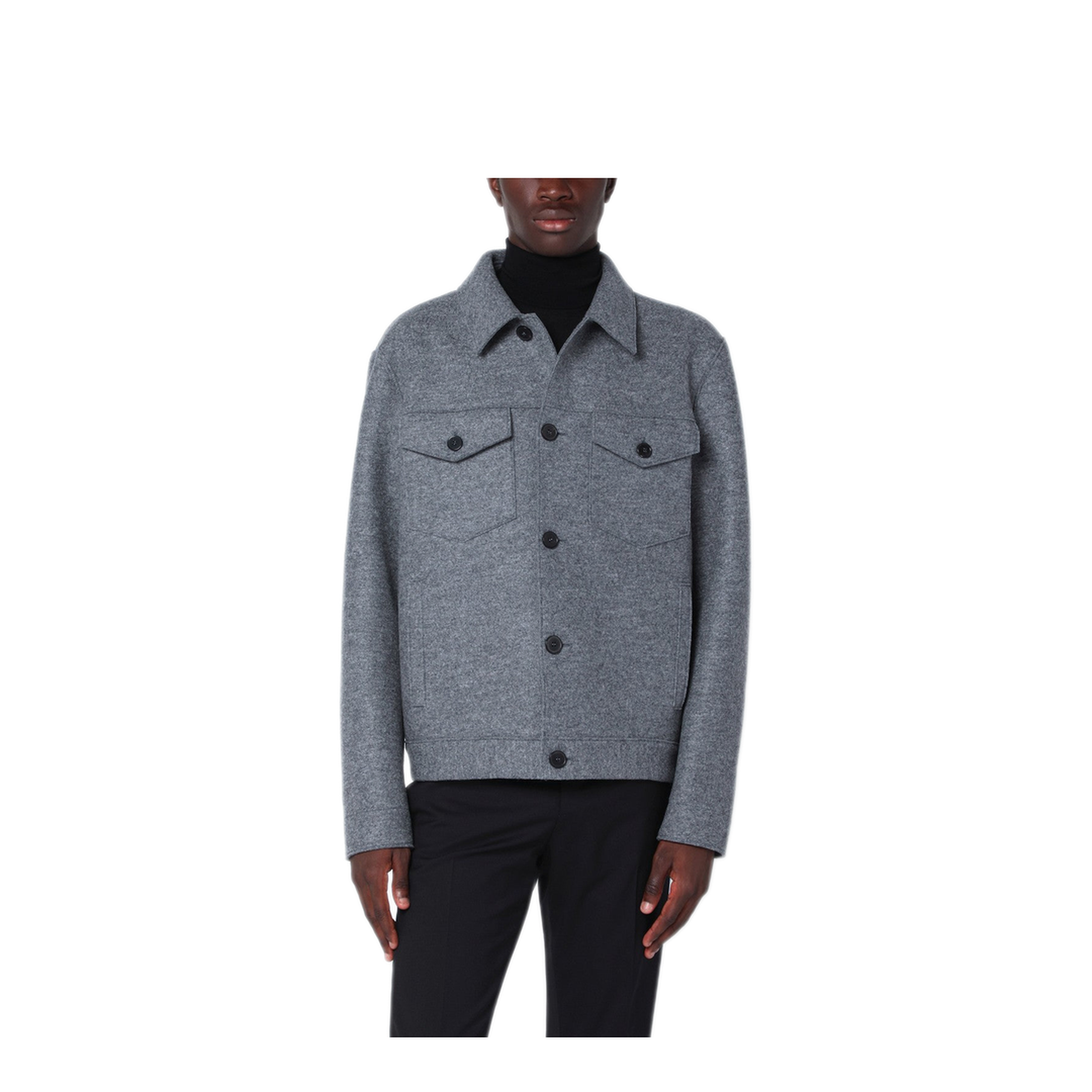 MAYFEYR - Harris Wharf London - Light Grey Wool Jacket - CH9331MLK139