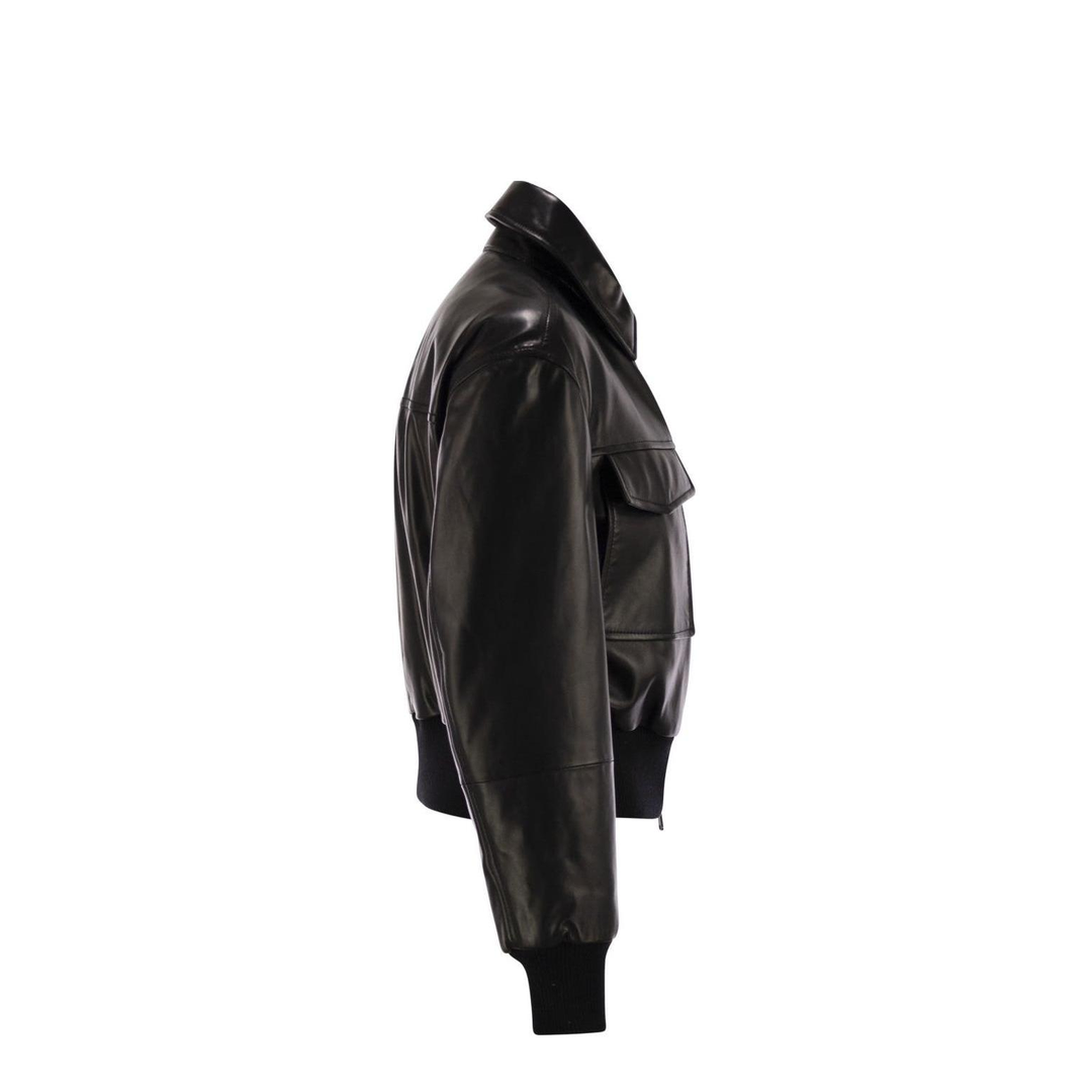 Women's Leather Bomber Jacket with Jewellery