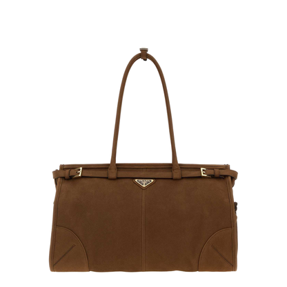 MAYFEYR - Prada - Brown Nabuk Large Shopping Bag - 1BA433VMOM2GB8F0324