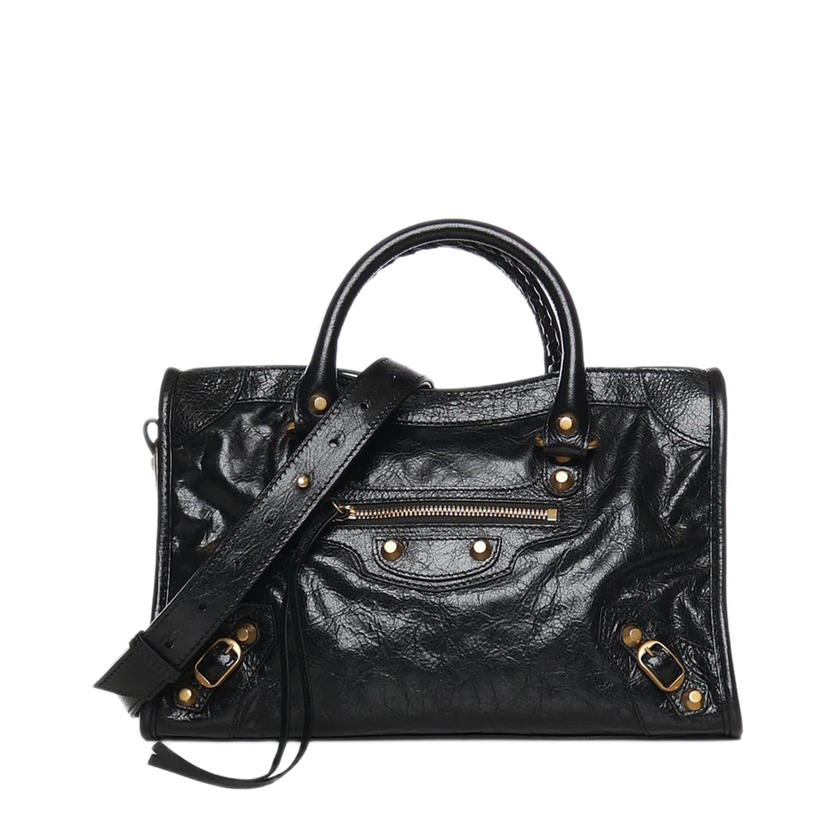 Le City Small Arena Storico Lambskin Shoulder Bag - Black
