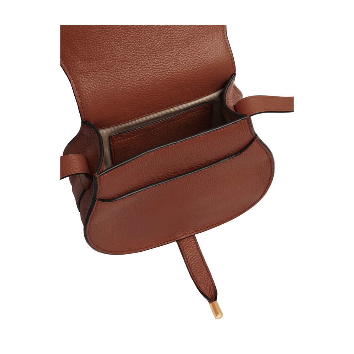 Marcie Small Grained Leather Shoulder Bags - Tan