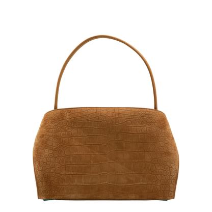 Croc Small Leather Shoulder Bag - Brown