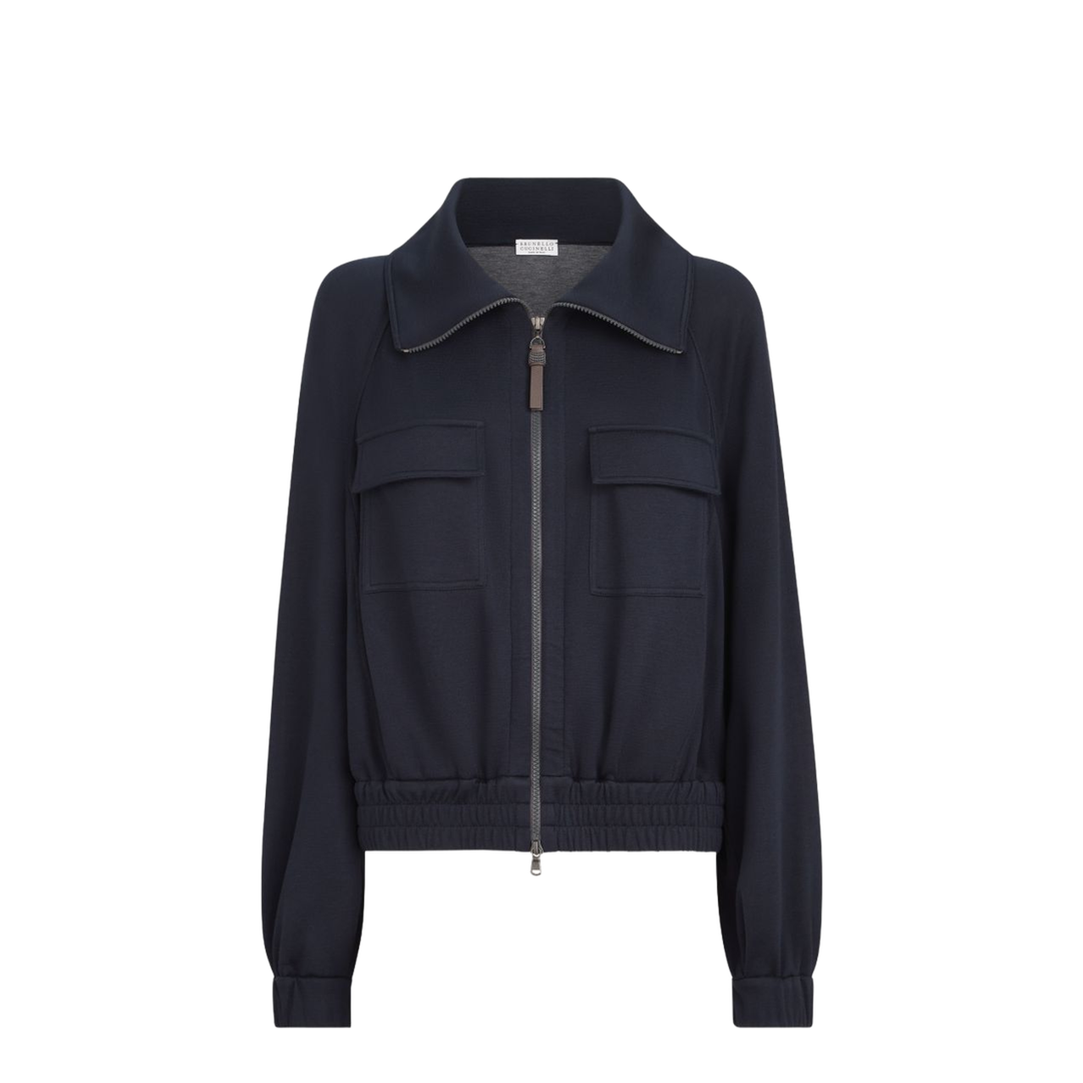 Shiny Zipper Pull Sweatshirt