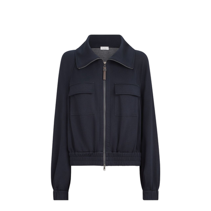 Shiny Zipper Pull Sweatshirt