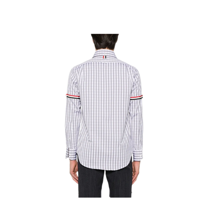MAYFEYR - Thom Browne - Straight Fit L/S Shirt With Gg Armband In Gingham Check Poplin - MWL301OF0998035