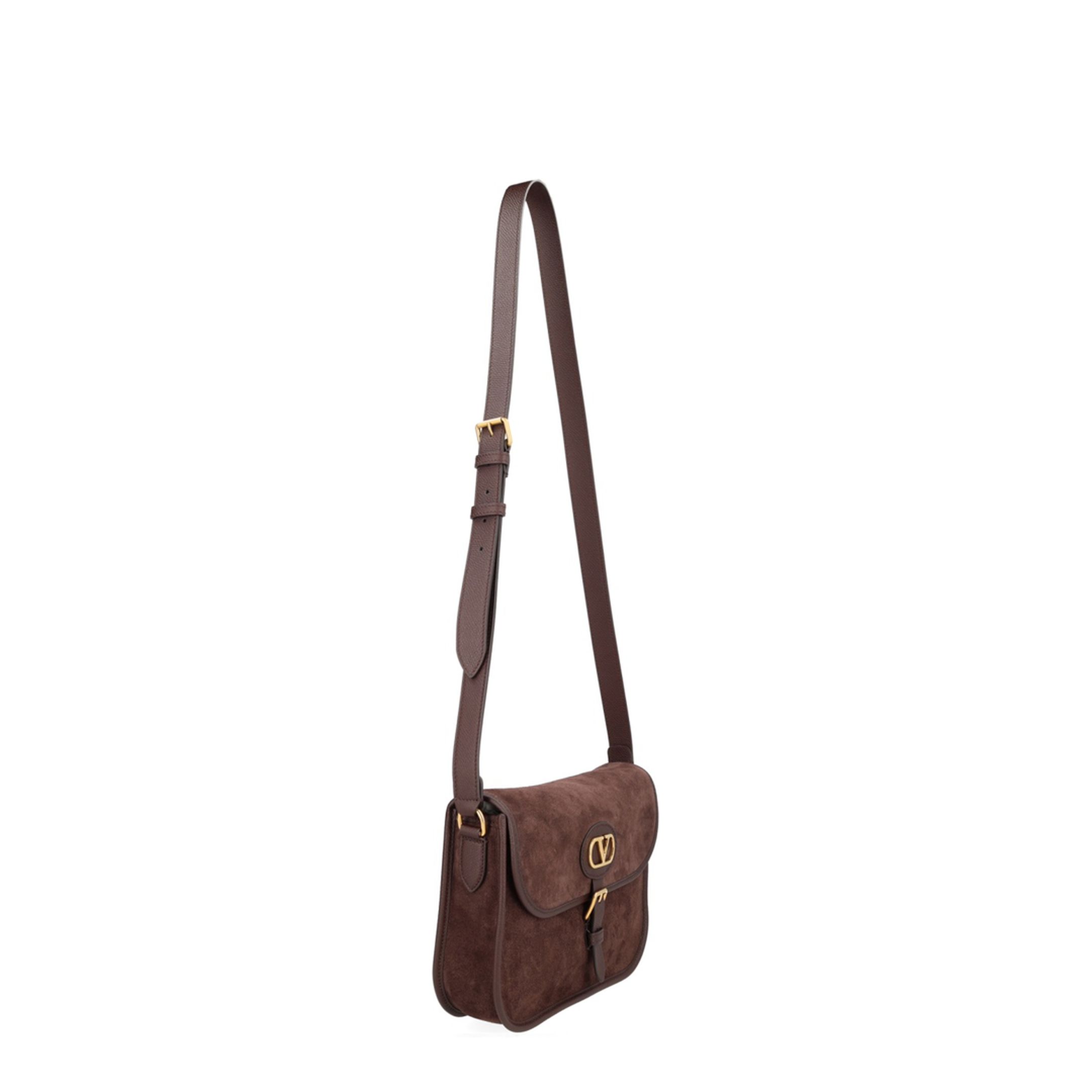 Brown Suede Antibes Crossbody Bag