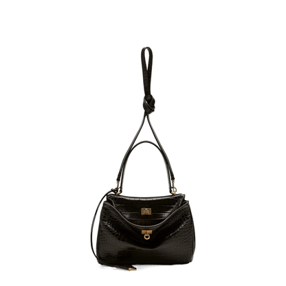 Rodeo Shoulder Bag In Crocodile-print Leather