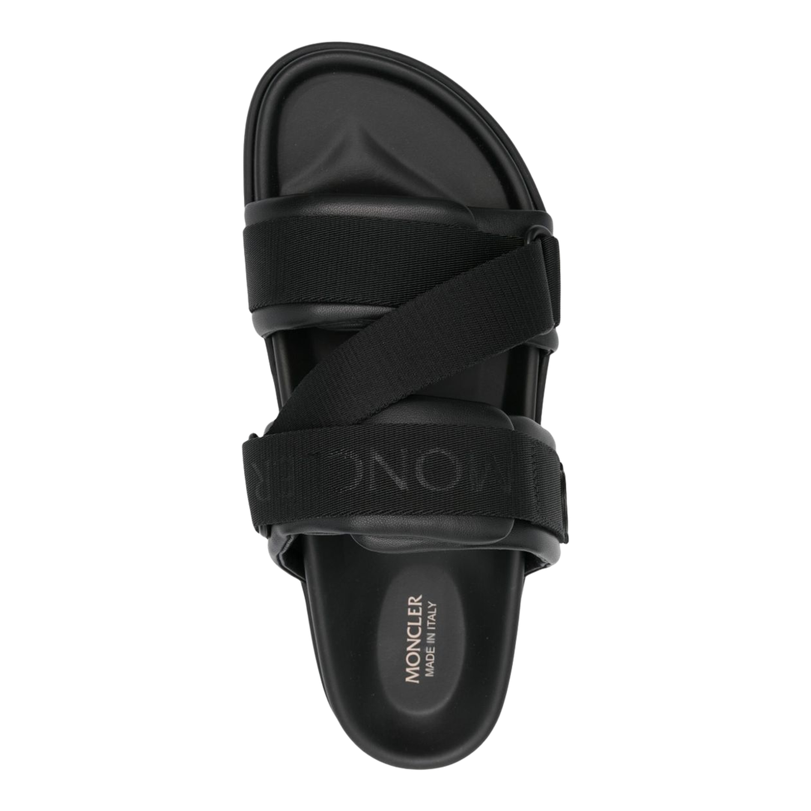 Black Summer Nappa Leather Sliders