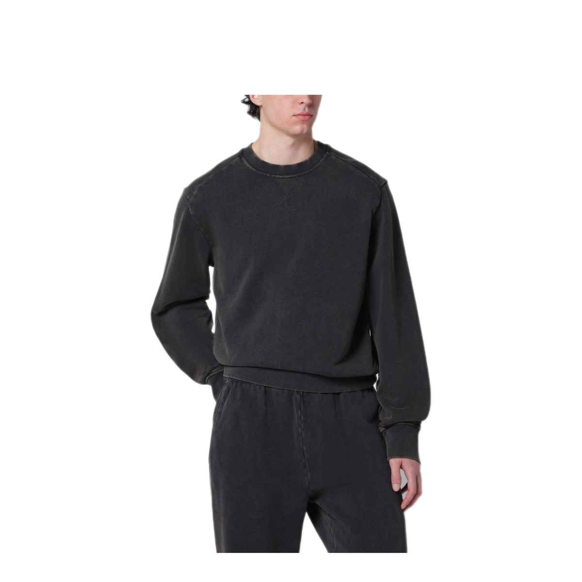 MAYFEYR - Entire Studios - Washed Black Cotton Crewneck Sweatshirt - ESSS26TO01012CO0392