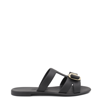 Black Leather Flats