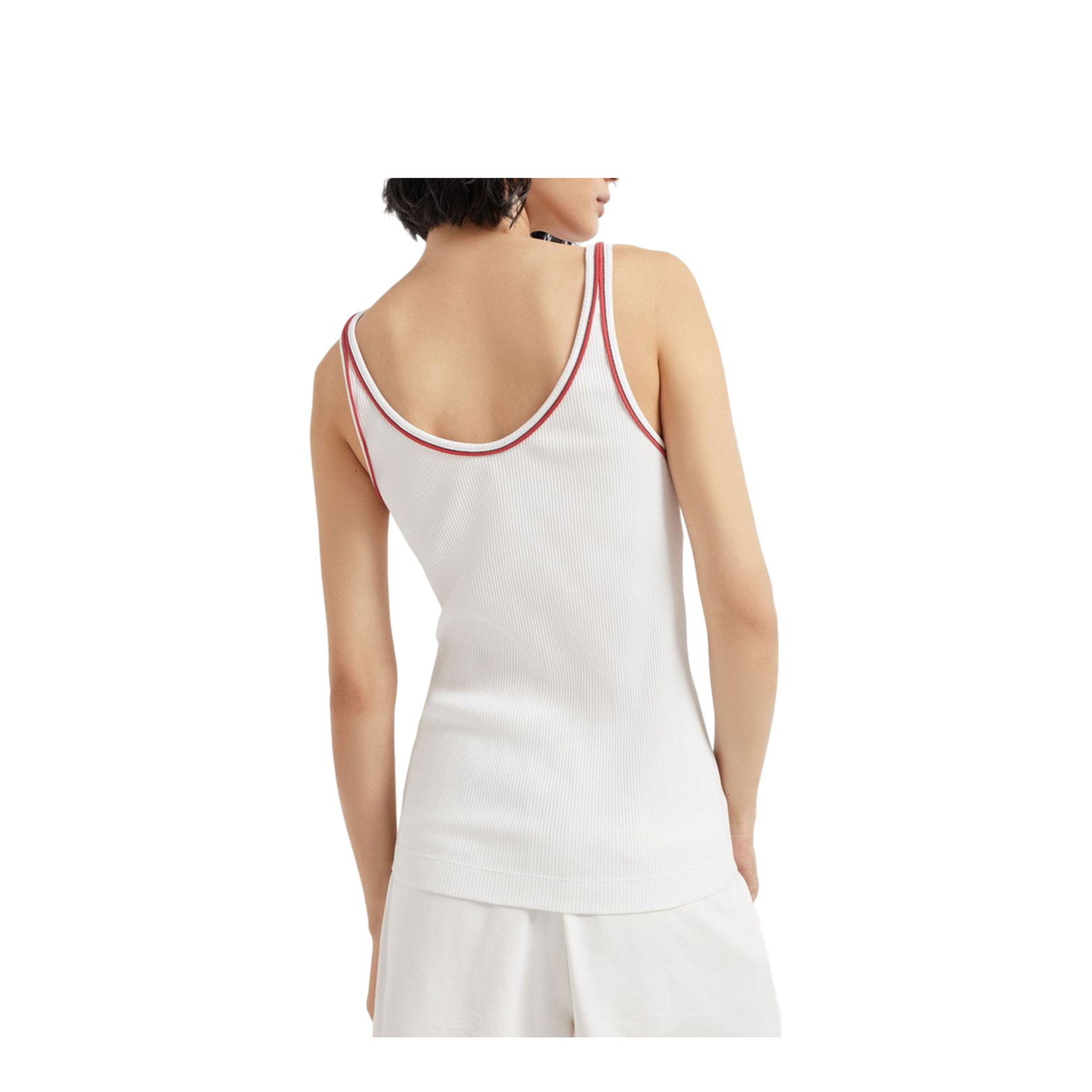Ribbed Jersey Top in Off-White