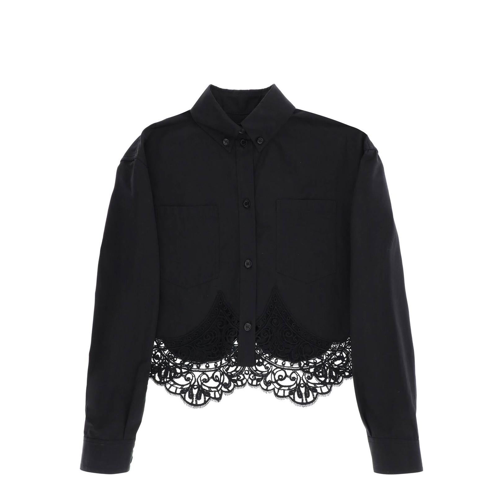 Burberry cropped shirt with macrame lace insert