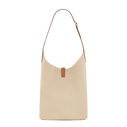 Hobo Bag in Canvas and Leather