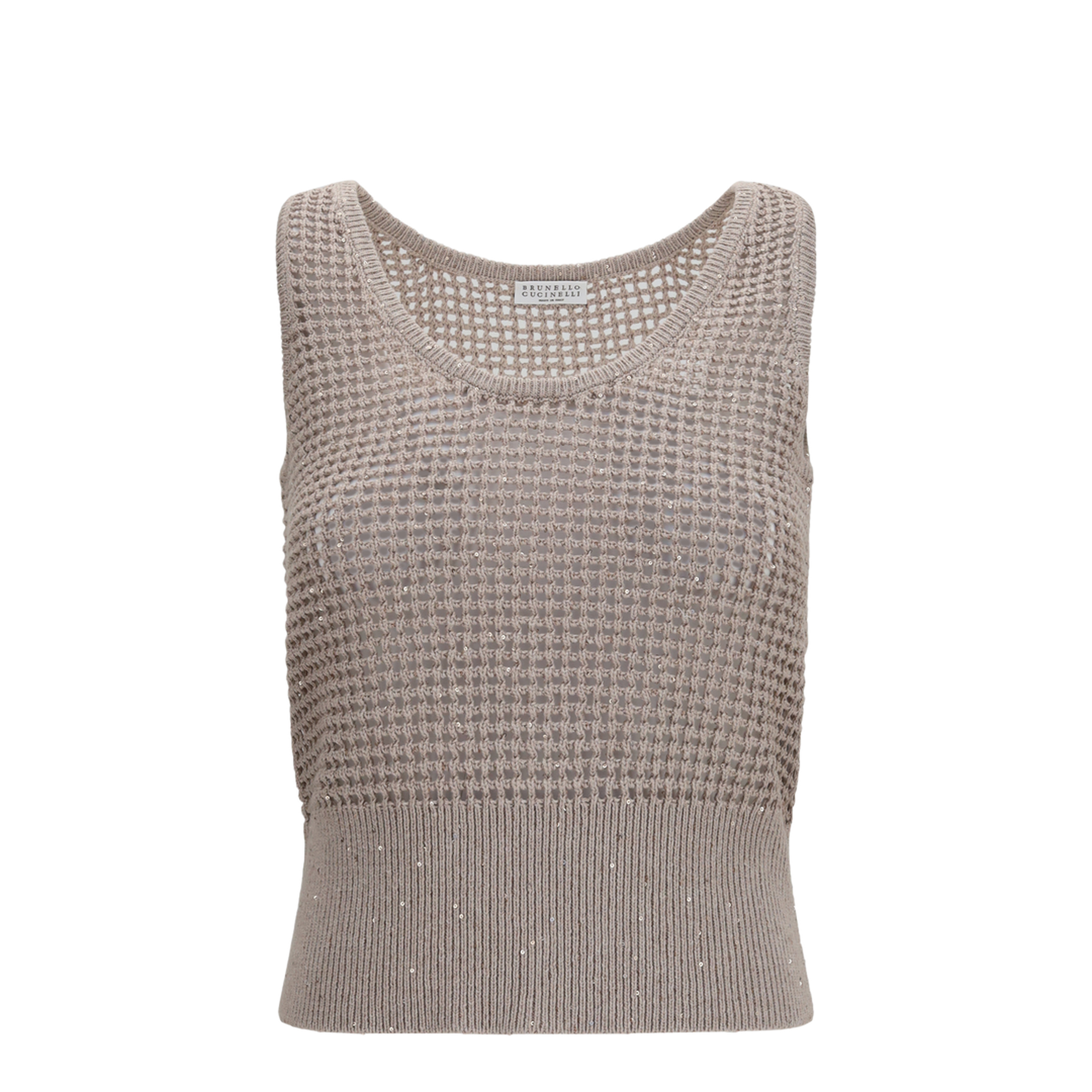 MAYFEYR - Brunello Cucinelli - Perforated Sequin Tank Top - MDV762110