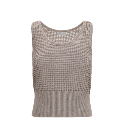 MAYFEYR - Brunello Cucinelli - Perforated Sequin Tank Top - MDV762110