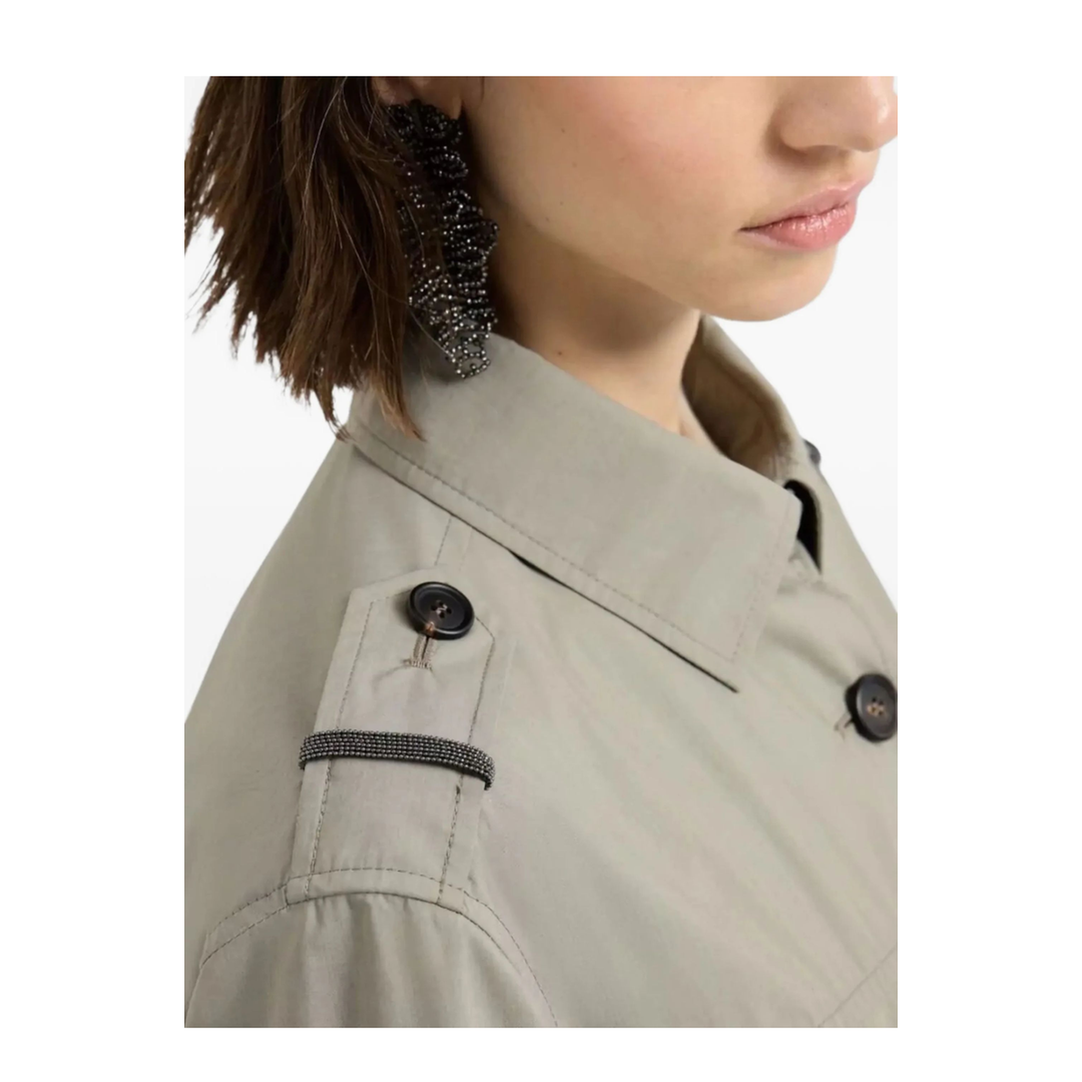 Lightweight Techno Cotton Jacket - Khaki