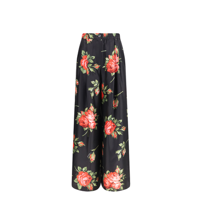 MAYFEYR - Dolce & Gabbana - Wide-Leg Pants With A Rose Bouquet Print - FTDIVTIS11G