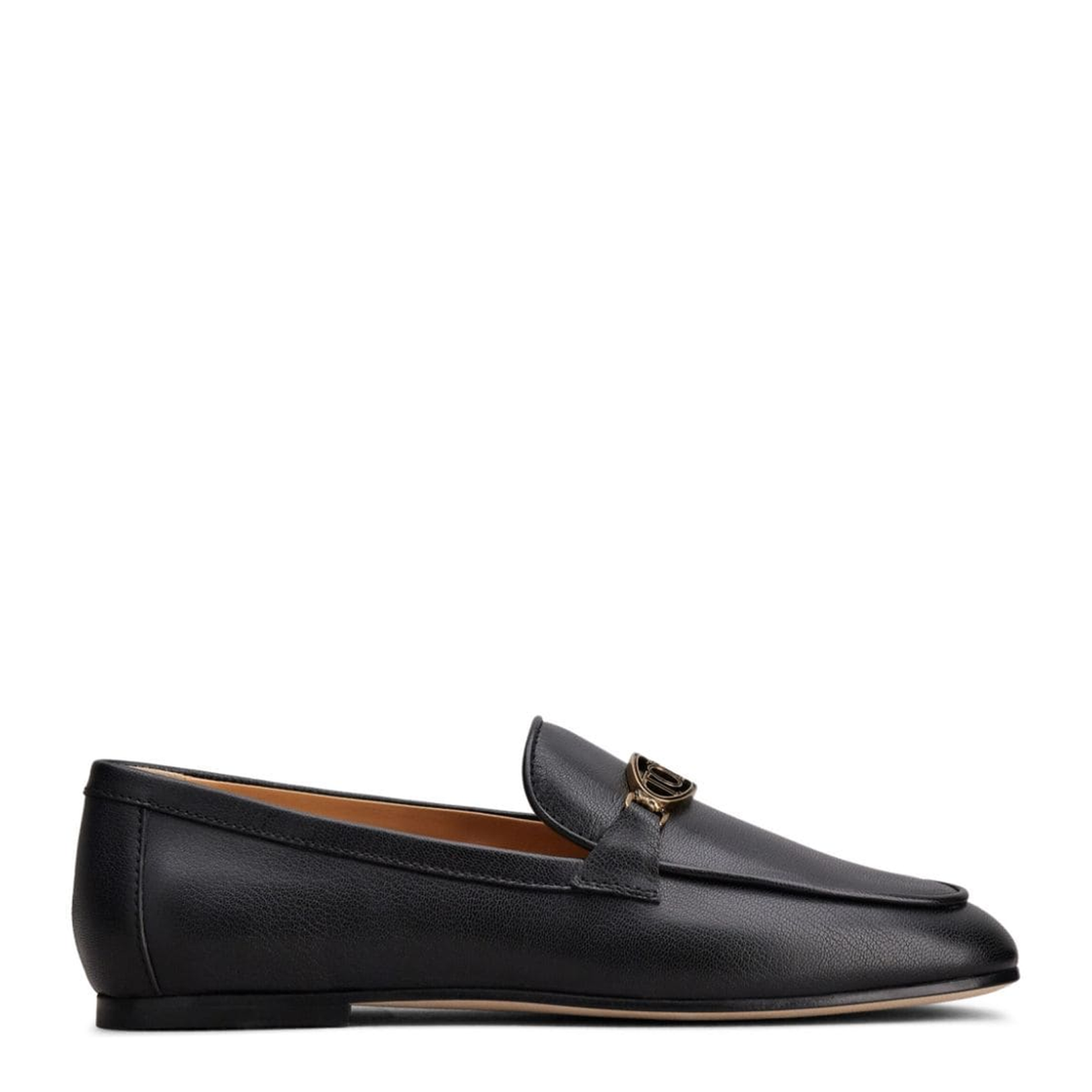 Black Leather Flat Shoes