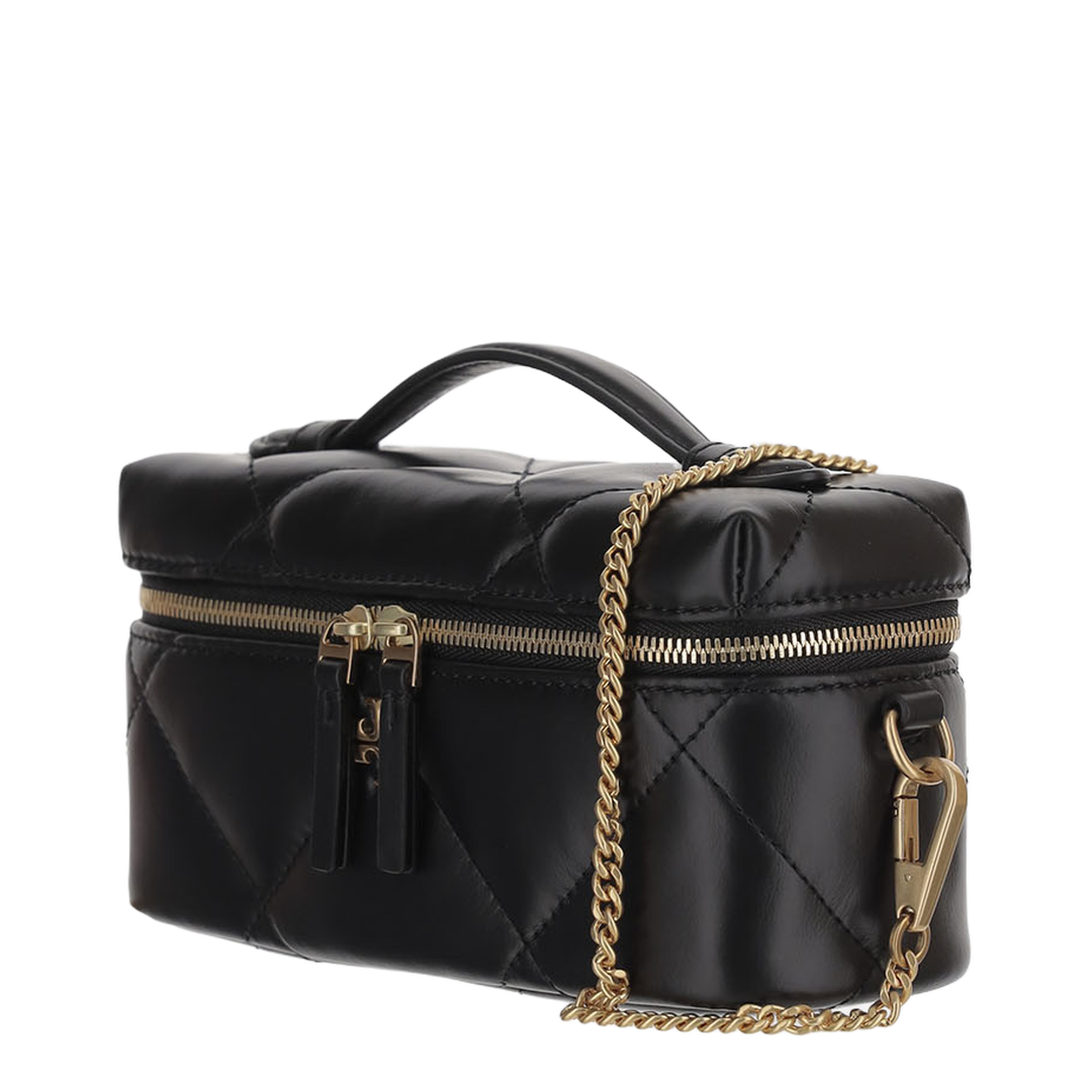 Kira Leather Beauty Case in Black
