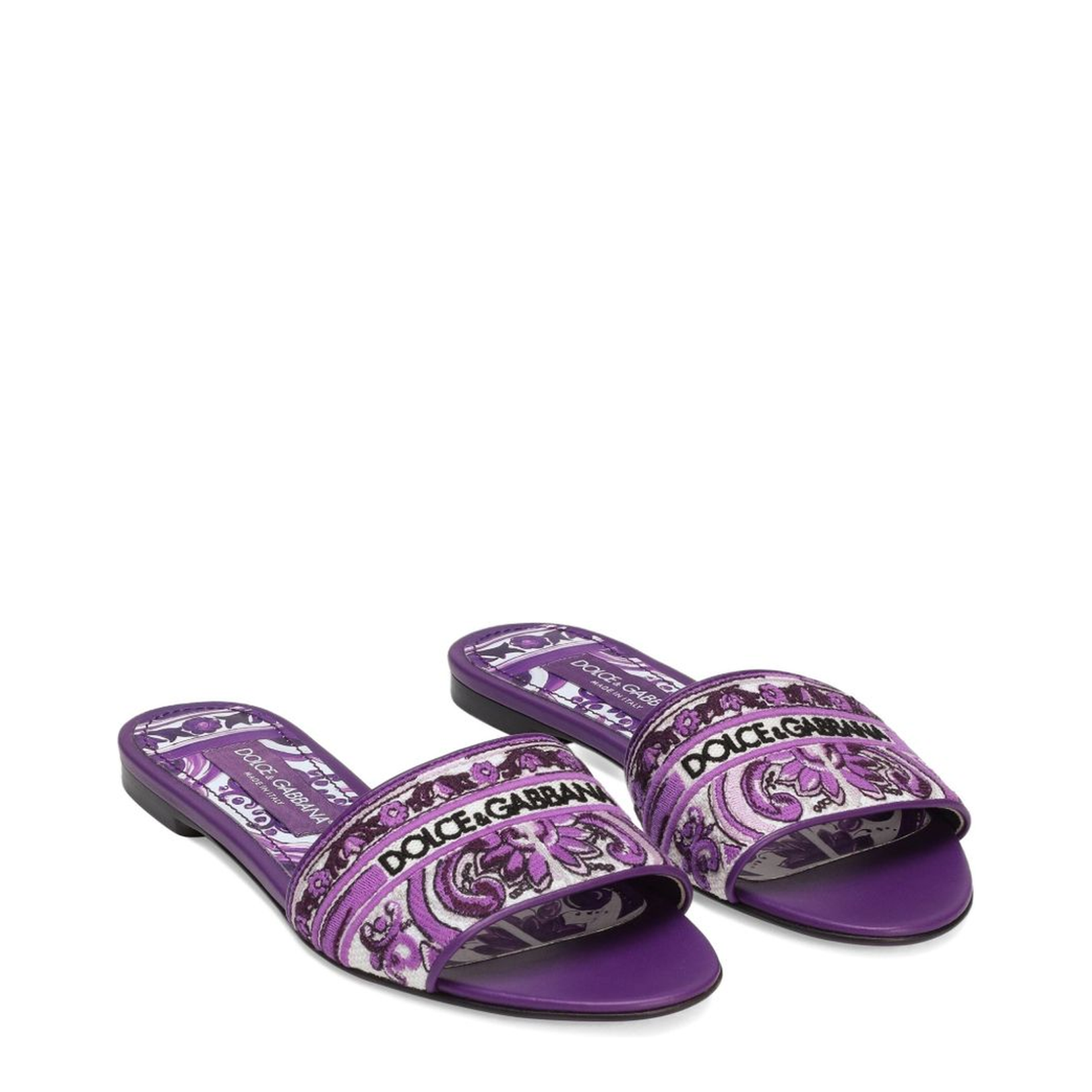 Embroidered Slides in Multicolor