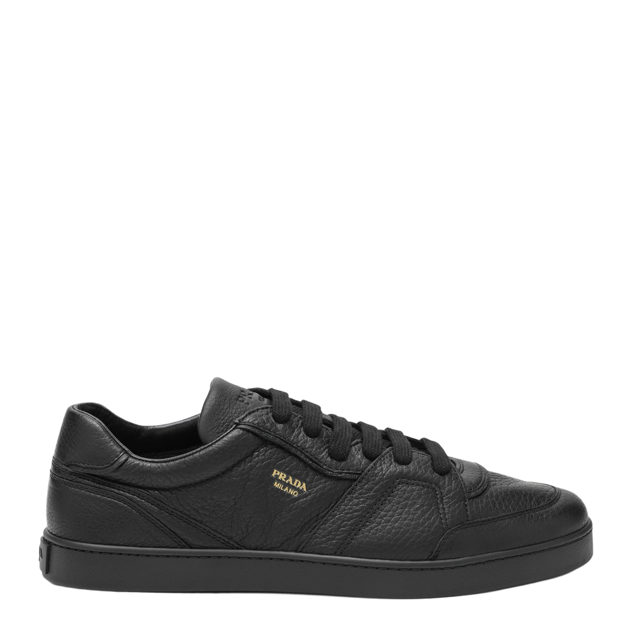 Black Sneakers in Hammered Leather