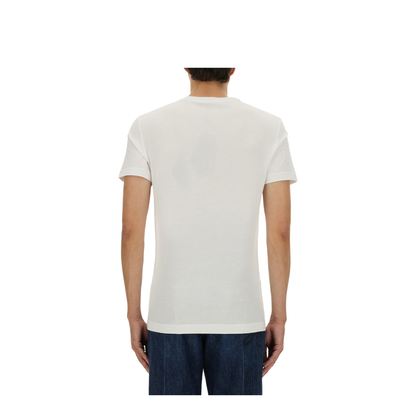 Cotton T-Shirt with Print in White
