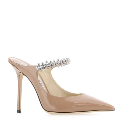 MAYFEYR - Jimmy Choo - Bing 100 Skin Pink Mules - BING100PATBALLETPINK