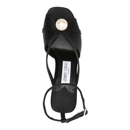 MAYFEYR - Jimmy Choo - Siva 95 Sandals Black - SIVA95AODBLACKWHITE