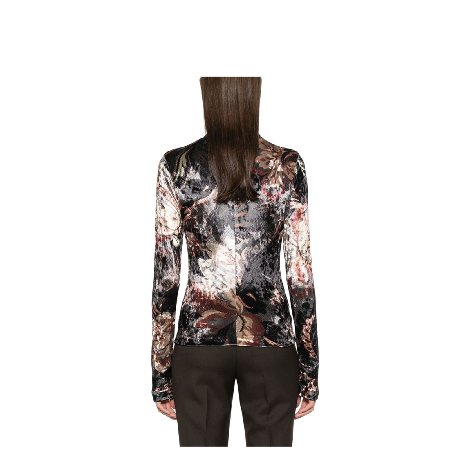 Printed High-Neck Sweater