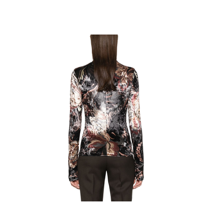 Printed High-Neck Sweater