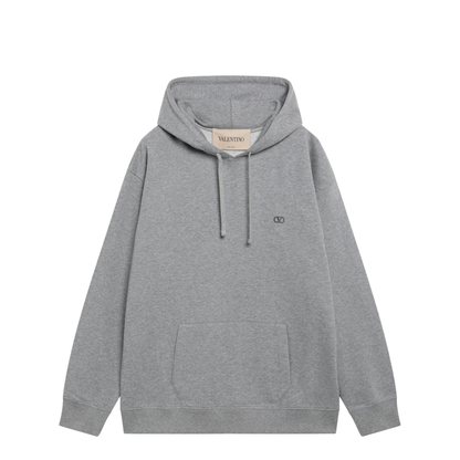 MAYFEYR - Valentino - Mélange Gray Hoodie With Vlogo Embroidery - 9V3MF30KBMN080