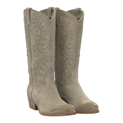 MAYFEYR - Sartore - Leather Cowboy Boots - SR4211VELOURTABACCO