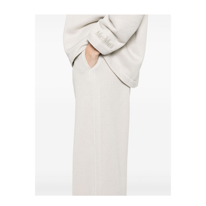 Pure Cotton Blend Wide-leg Trousers In White