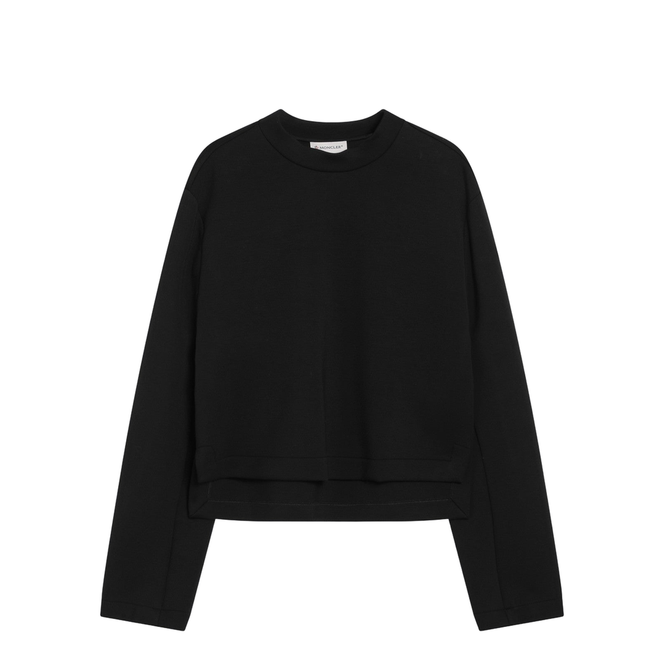 Black Sweatshirt with Asymmetric Hem