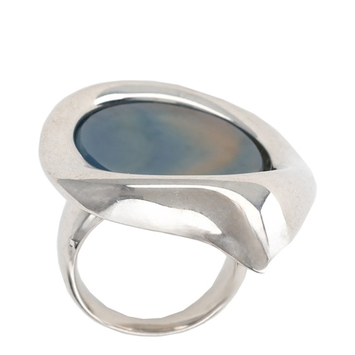 MAYFEYR - Panconesi - Dusk Small Ring - S26FG002SBRASSAZUREAGATE