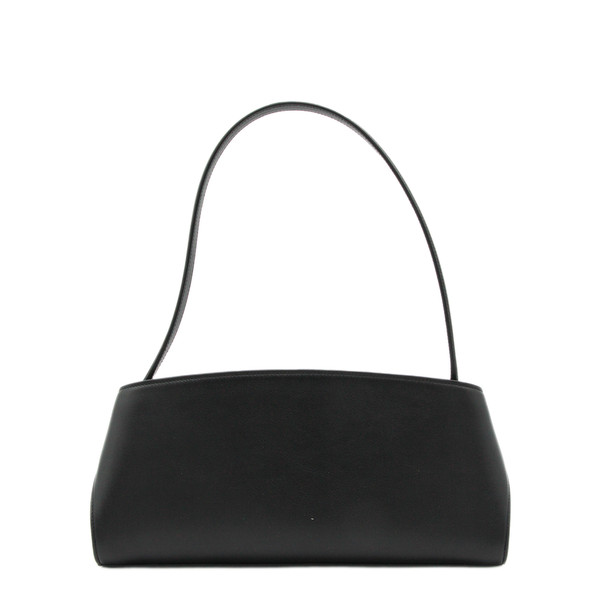 Hug East-West Calfskin Shoulder Bag - Black / Burgundy