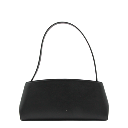 Hug East-West Calfskin Shoulder Bag - Black / Burgundy