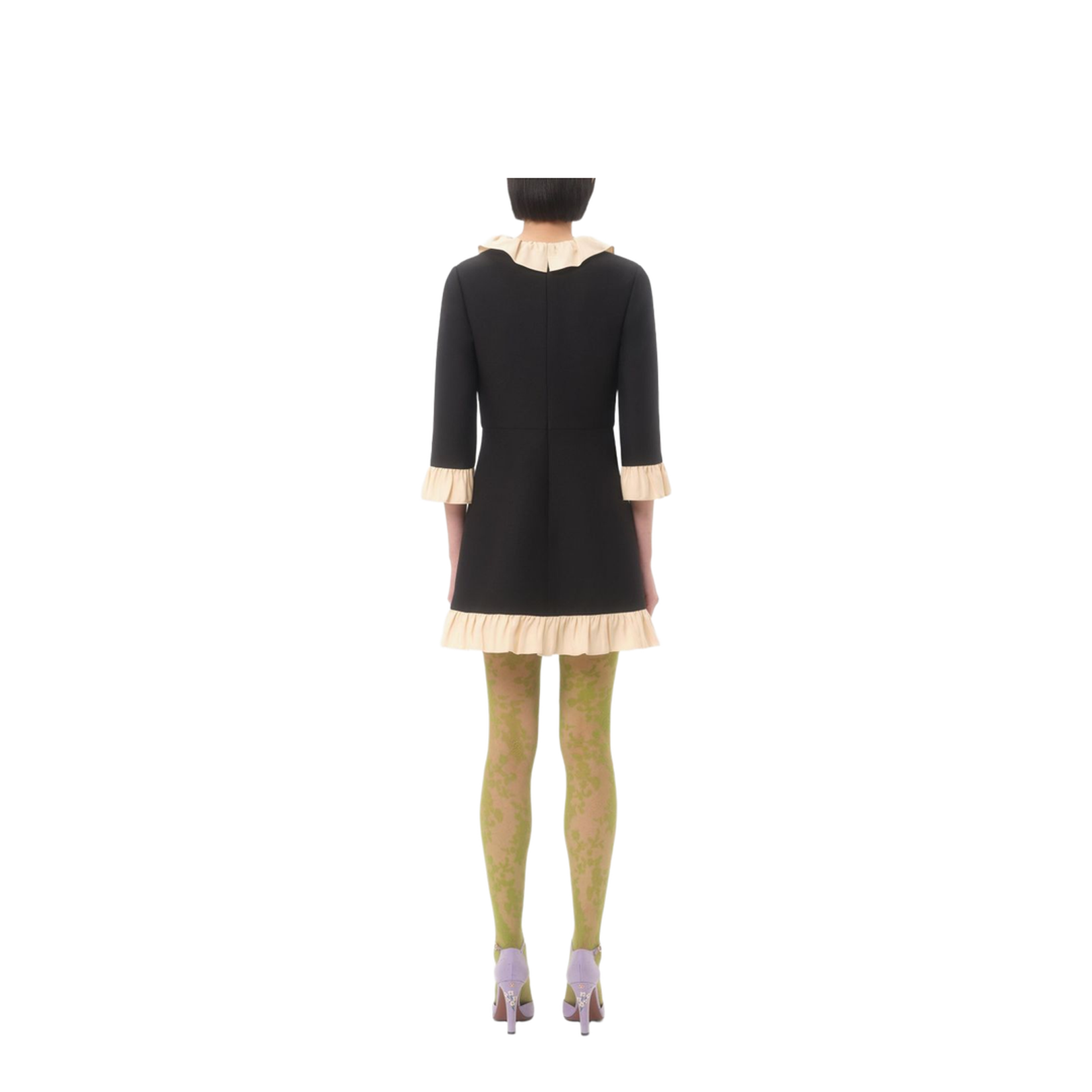 Ruffle-Trim Wool and Silk Mini Dress