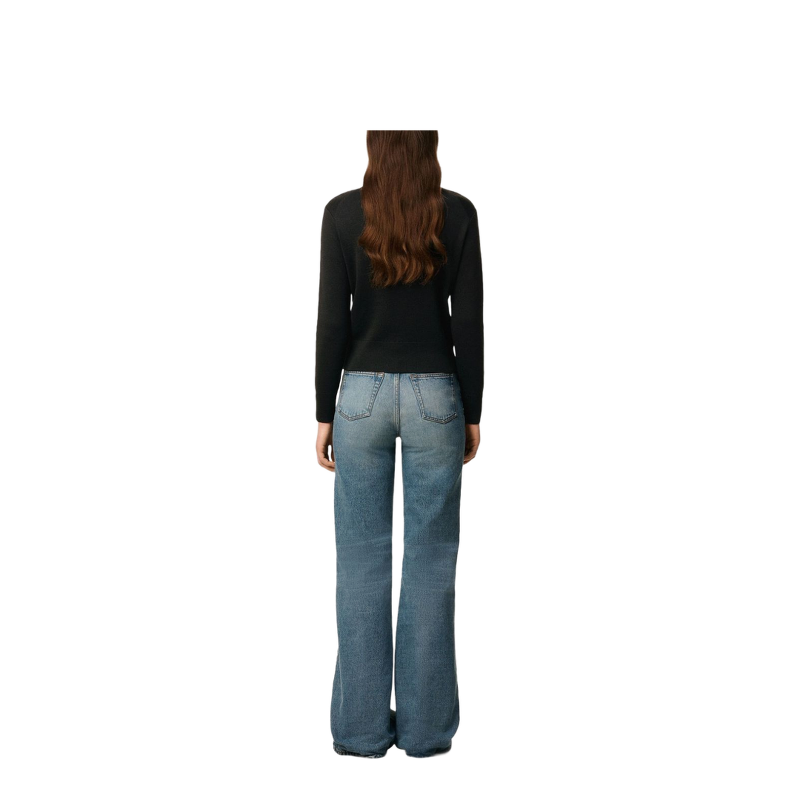 Black Wool Crewneck Sweater