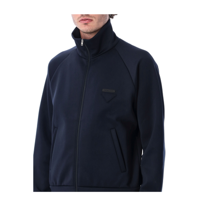 Zip Sweatshirt in Technical Fabric Blue