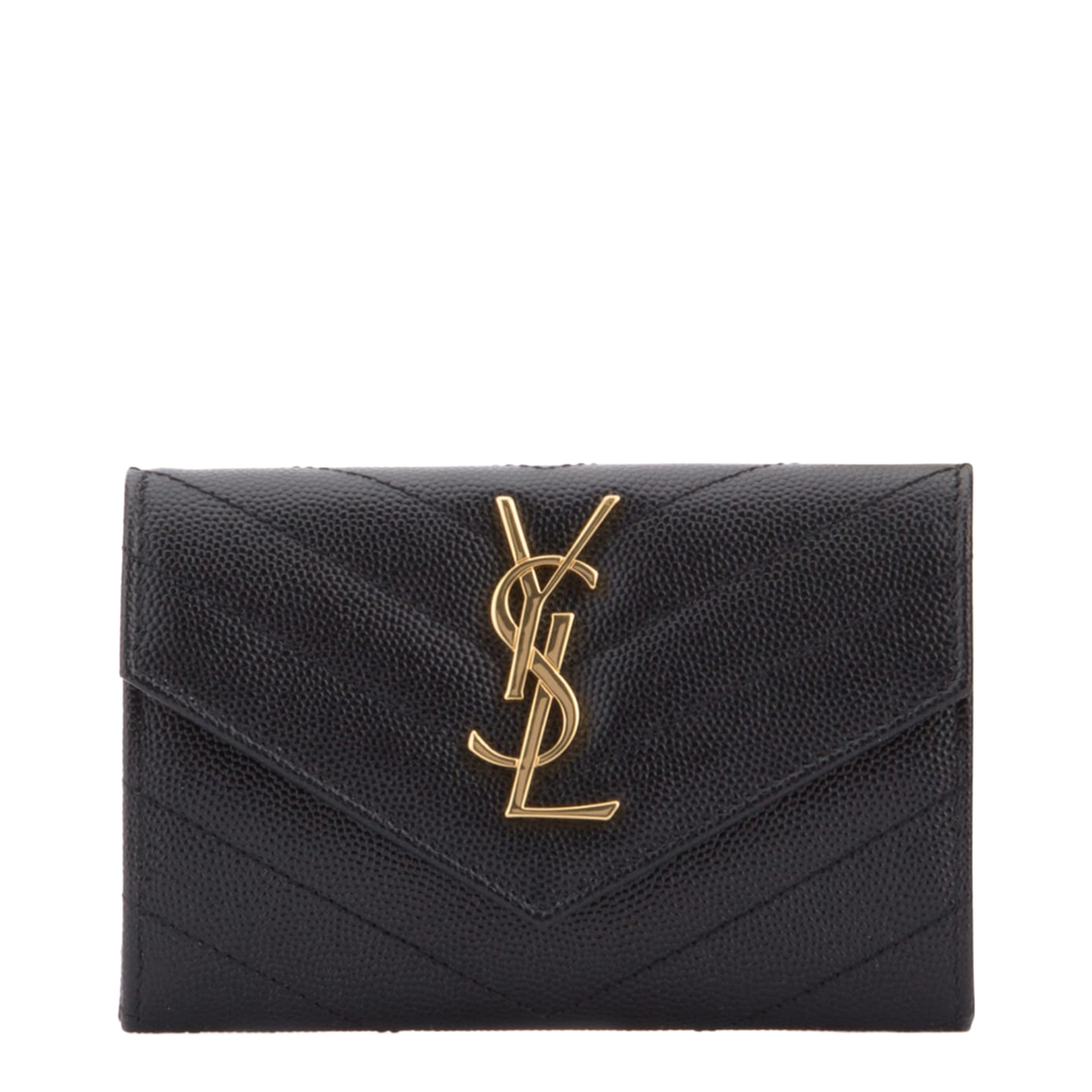 Quilted Bag with Gold Logo and Flap Closure