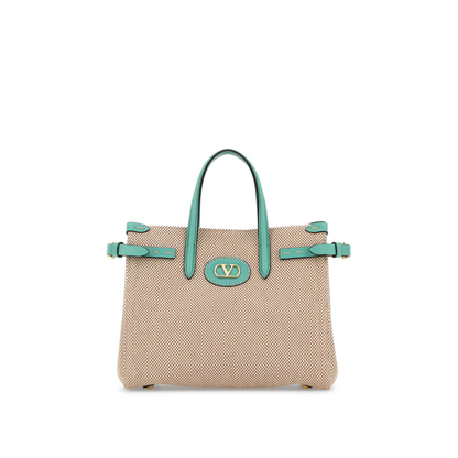 Two-Tone Canvas Antibes Handbag