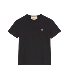 Cotton T-Shirt With Vlogo Embroidery