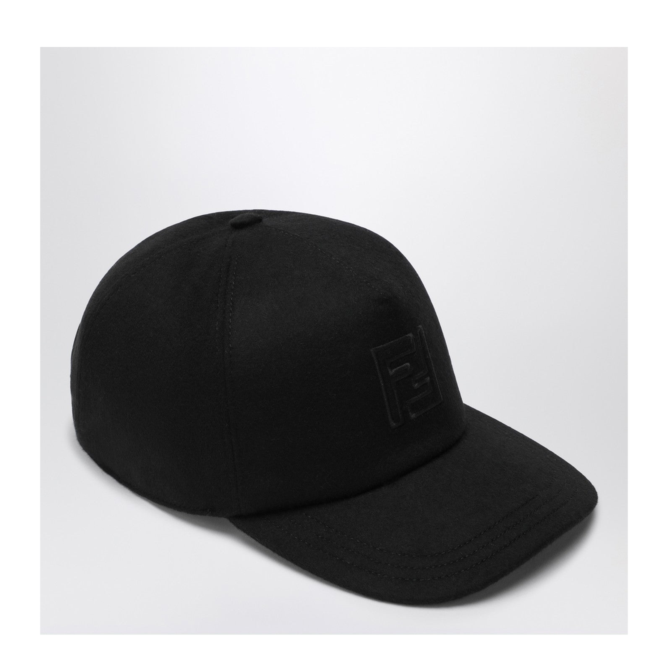 Black Wool and Cashmere Baseball Cap