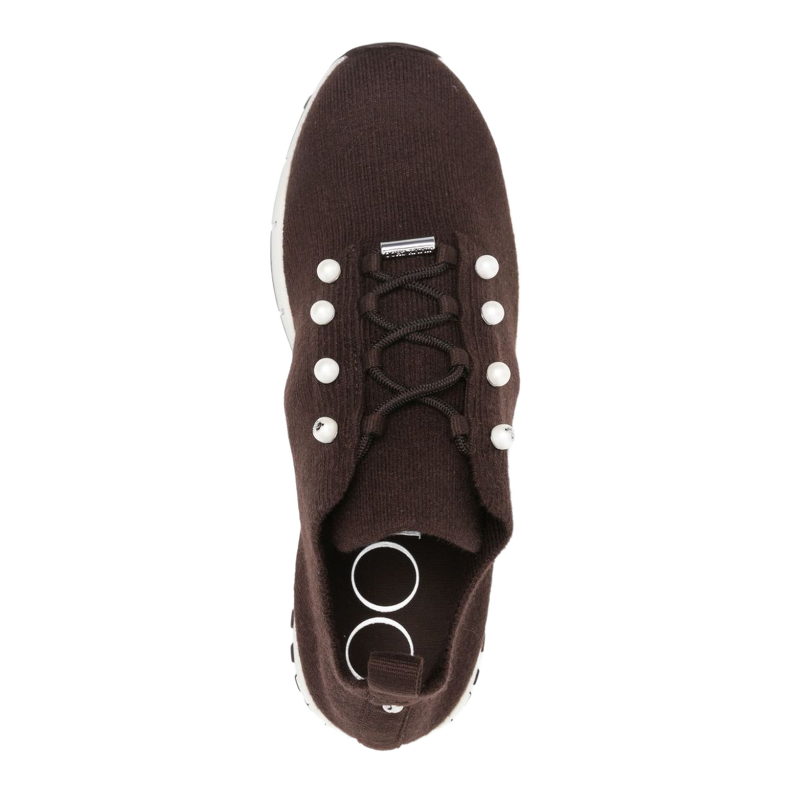 Chocolate Cashmere Melange Knit Trainers