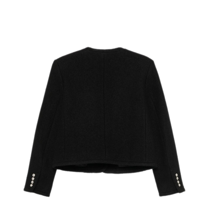 MAYFEYR - Dunst - Black Felted Texture Collarless Jacket - UDJA6C203BK